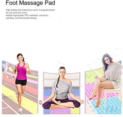 Foot Massage Mat Massage Pad Acupressure Mat Bathroom Mat Yoga Mat Outdoor Game 2 PCS (Blue)