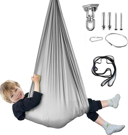 Aokitec Therapy Swing for Kids with Special Needs (Hardware Included) Snuggle Swing Cuddle Hammock Indoor Adjustable Aerial Yoga for Children with Autism, ADHD, Asperger, Sensory Integration