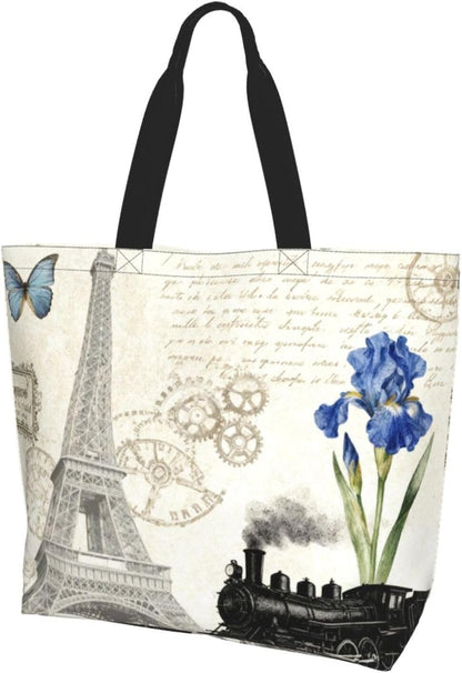 Tote Shoulder Bag Large Durable Reusable Eco-friendly Handbag Lightweight Stylish for Daily Use-19.7x15.7x5.9 Inch - Colors B