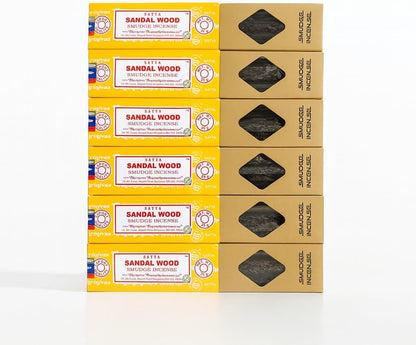 Satya Incense Gift Set Nag Champa, Super hit, Dragon's Blood, Sandalwood, Patchouli, Lavender, Positive Vibes, 15 g