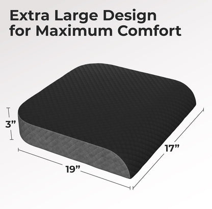 Kölbs Extra Large Seat Cushion, Stylish Plush Velvet Cover, X-Large Memory Foam for Office Chair, Floor Pillow, Cushion Back Pain Coccyx Pain Relief, Carry Handle (Extra Large)