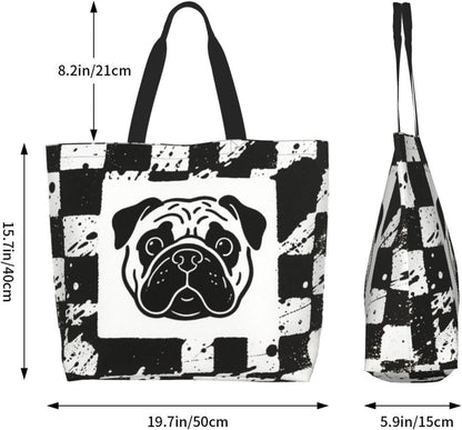 Tote Shoulder Bag Large Durable Reusable Eco-friendly Handbag Lightweight Stylish for Daily Use-19.7x15.7x5.9 Inch - Colors B