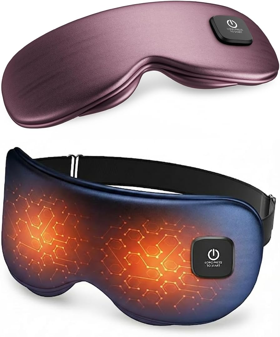 Heated Eye Mask - Cordless Eye Mask for Dry Eyes, FSA-HSA Eligible, Eye Relief, Improved Sleep, Washable Eye Heating pad for Travel and with Replaceable Shell