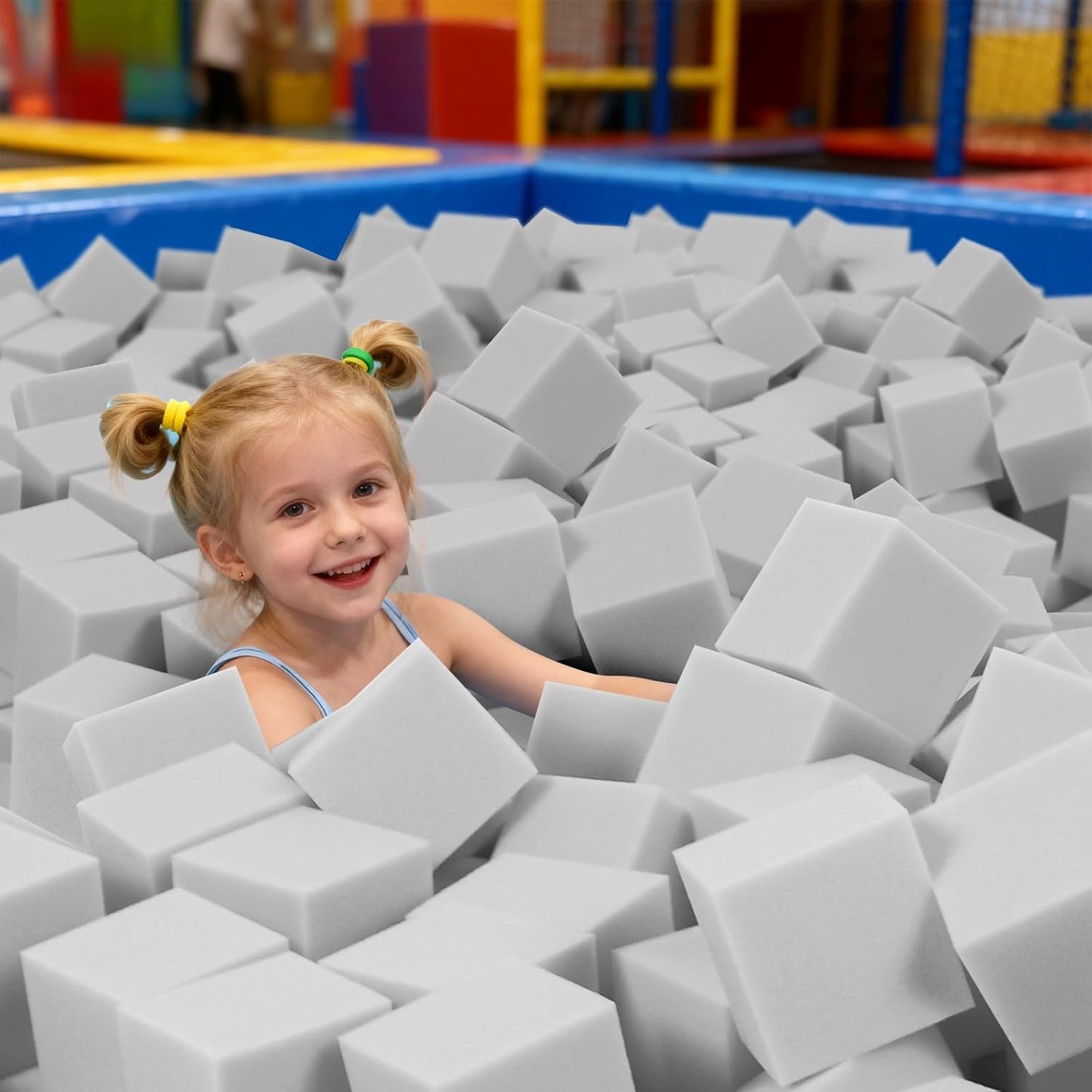 Foam Pit Blocks Foam Padding Sponge Pit Cubes Sponge Blocks for Amusement Park Gymnastics Freerunning and Parkour Courses - 24PCS 5" x 5" x 5" (Dark Blue)