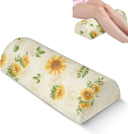 Knee Pillow for Back Sleeping – Half Moon Bolster Pillow for Under Knee While Sleeping Support, Leg & Back Pain Relief (21.5x9x5 Inches)