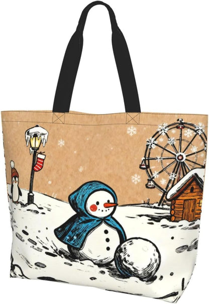 Tote Shoulder Bag Large Durable Reusable Eco-friendly Handbag Lightweight Stylish for Daily Use-19.7x15.7x5.9 Inch - Colors B