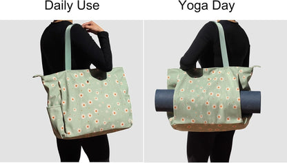 ESVAN Yoga Mat Bag Yoga Tote Carrier Shoulder Bag Carryall Tote for Office,Yoga,Pilates,Travel,Beach and Gym