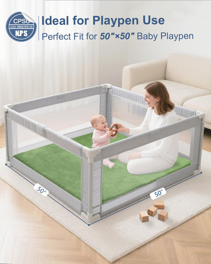 Large Thick Baby Play Mat for Floor,Padded Foam 59x79 Playpen Mat,Soft Support&Plush Feel Nursery Kids Rug,Non Slip for Toddler,Infants,Kids Playroom,Yoga,Baby Crawling,Tummy Time (Light Grey)