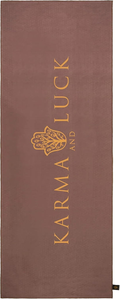 KARMA AND LUCK Radiant Protection Yoga Towel, Absorbent, Non-Slip Hot Yoga Mat Towel, Silicone Grip & Soft Terry Suede for Spiritual Energy Shield & Clarity, 26” x 72”
