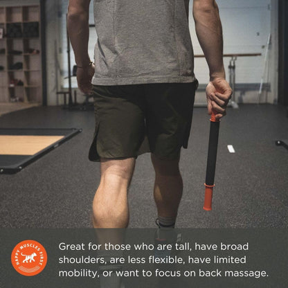 Tiger Tail 11in Massage Stick Portable Roller, Handheld, Deep Tissue Foam Roller for Legs, Neck, Calves, Thighs, Shins & Back, The Roadster 11, Made in USA, Orange Black
