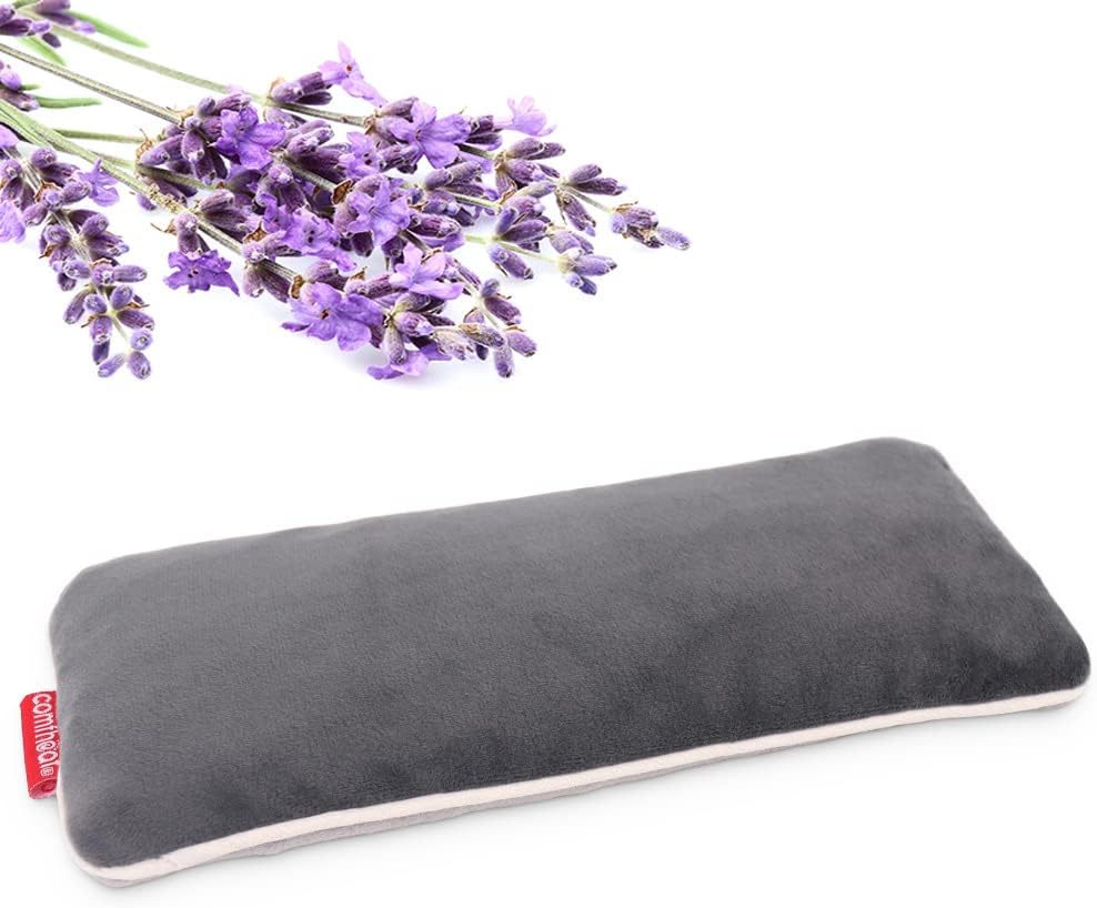 Unscented Weighted Eye Pillow for Yoga, Microwavable Moist Heat Eye Compress Mask with Washable Cover for Relaxation, Sleeping, Meditation, Yoga, Spa, Migraine Relief