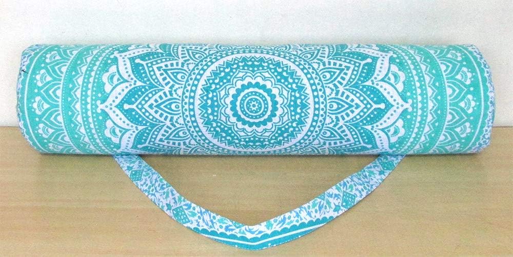 INDIAN CRAFT CASTLE ICC Yoga Mat Bag Carrier Full-Zip Exercise Yoga Mat Carry Bag for Women Men with Multi-Functional Storage Pockets and Adjustable Shoulder Strap 26X6 Inches