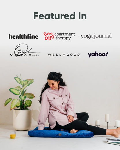 Mindful & Modern Zabuton Meditation Mat - Cotton Filled Yoga and Meditation Pad - Zabuton Meditation Cushion for Kneeling and Sitting Support - Large Rectangular Sitting Floor Pillow for Bench or Zafu
