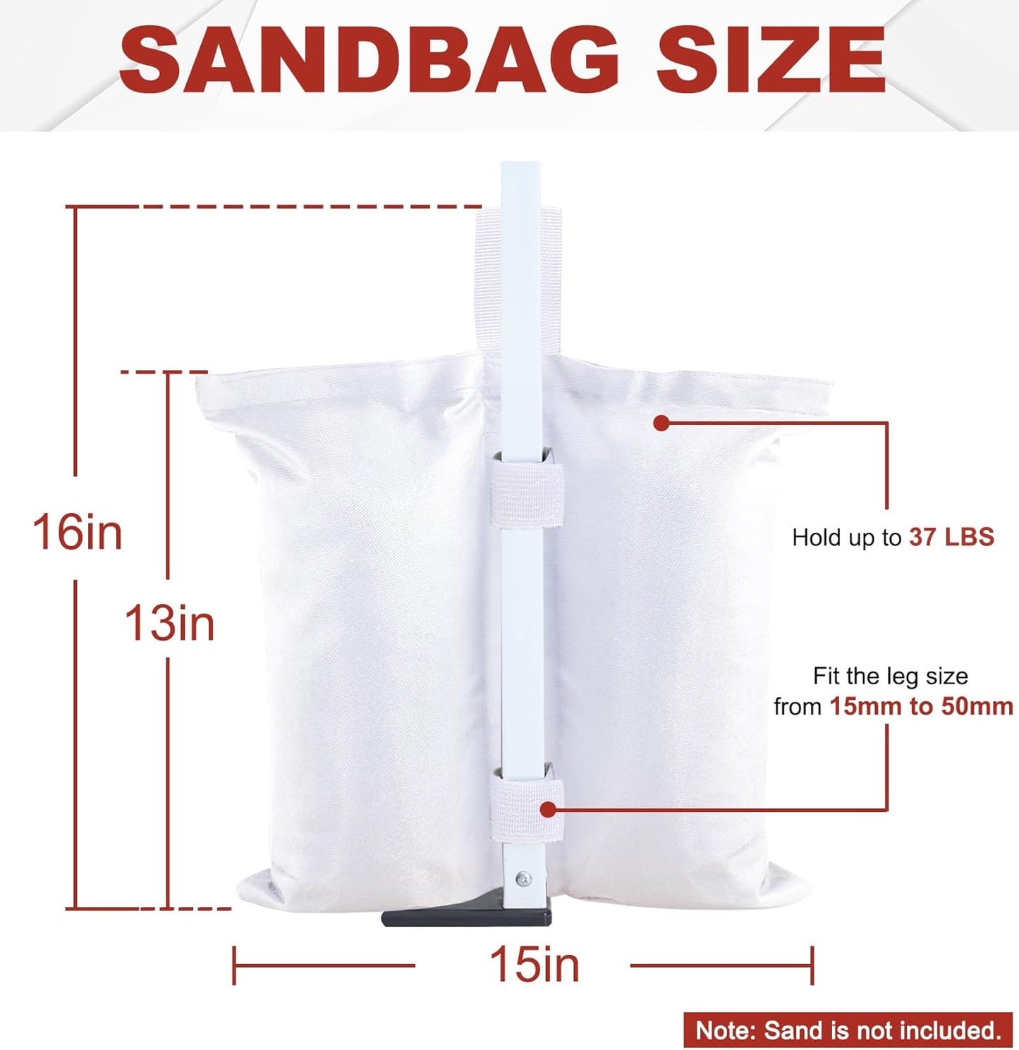 ABCCANOPY Canopy Weights 120 LBS Gazebo Tent Sand Bags,4-Pack Gray (Without Sand)