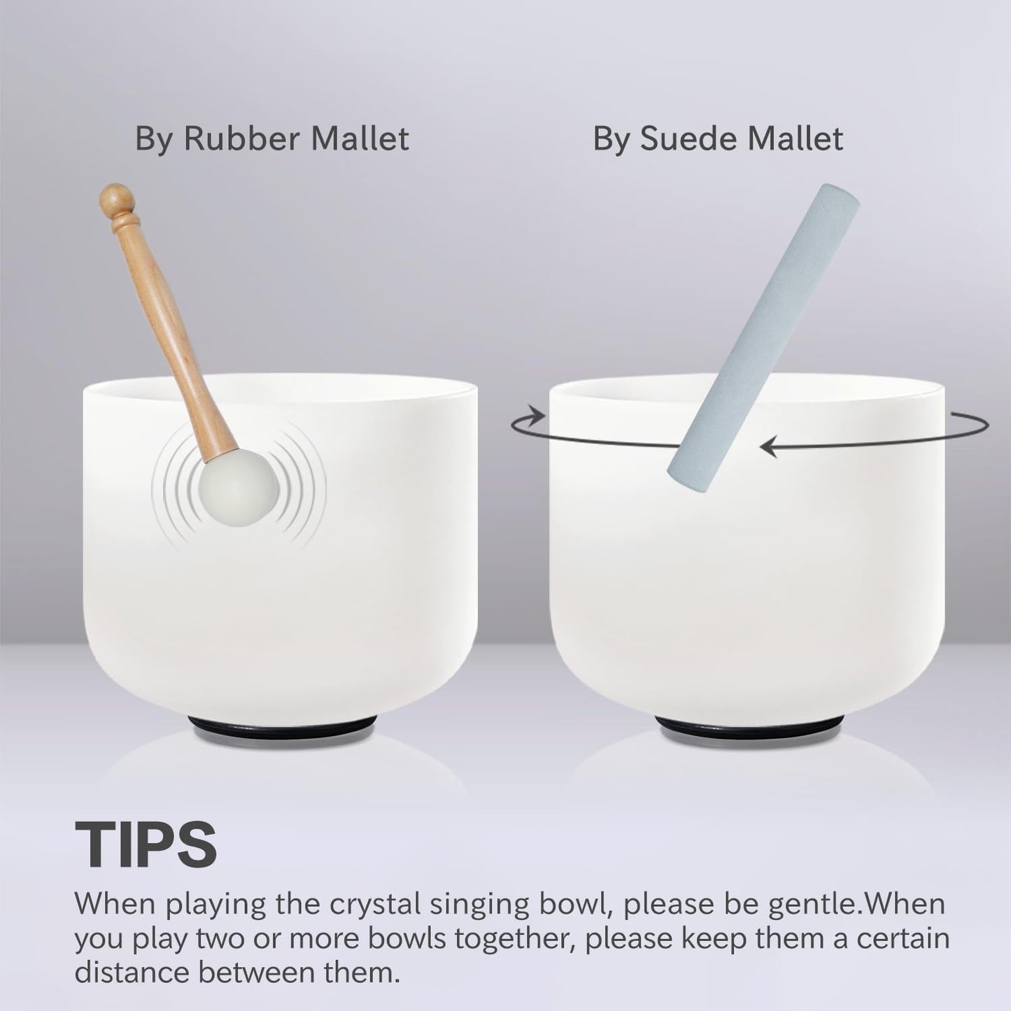 CVNC 432Hz 7-12 Inch Crystal Singing Bowl Set of 7 with 2 Pcs Carrying Case Bag, Frosted Quartz Crystal Sound Bowls for Chakra, Sound Therapy, Meditation Energy