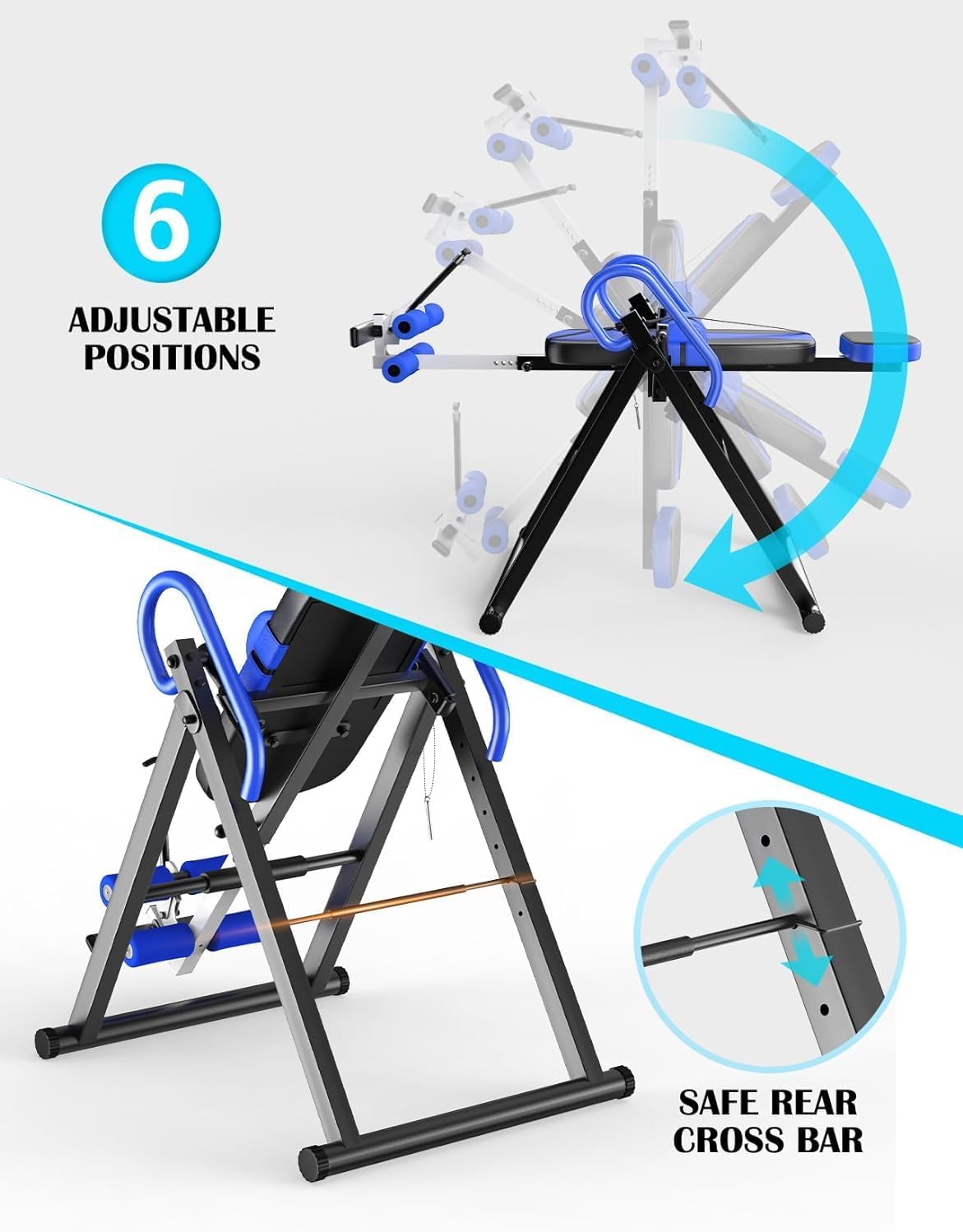 YOLEO Gravity Inversion Table for Back Pain Relief 2026 New Inversion Table w/Lumbar Support Easy to Assemble Back Stretcher Machine 300 lbs