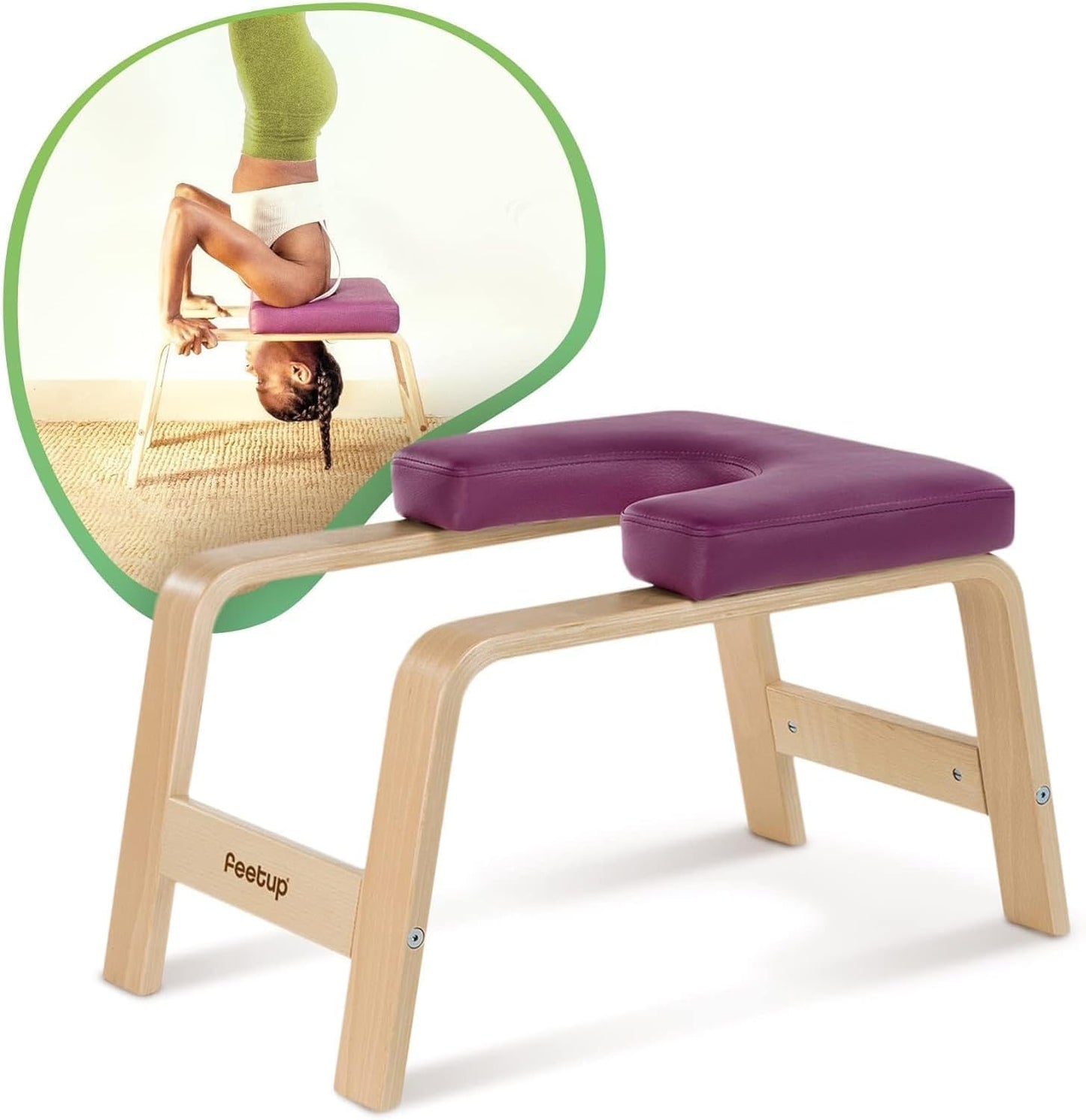 FeetUp - The Original Yoga Headstand Bench, Vegan Handstand Trainer Bench and Stand, Strength Training Inversion Equipment for Relaxation and Strength, Includes App & Starter Kit, #1 Worldwide