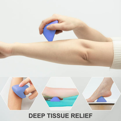 LEZER Trigger Massage Point, Manual Massage Ball, Muscle Knots Relief Tool, Myofascial Release, Physical Therapy, Deep Tissue Back Massage, Plantar Fasciitis, 2.9 in x 2.1 in (Blue)