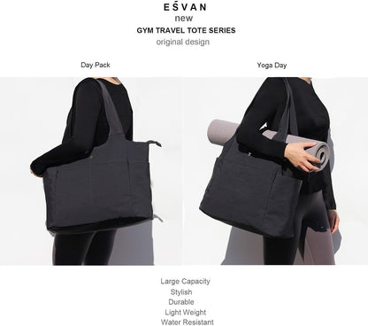 ESVAN Yoga Tote Bag Mat bag Women Shoulder Bags Carryall Tote for Travel Office Workout Gym Nurse Beach