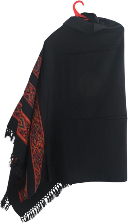 Handloom Wool Meditation Shawl, Oversized Wrap Throw, Gift for Men and Women