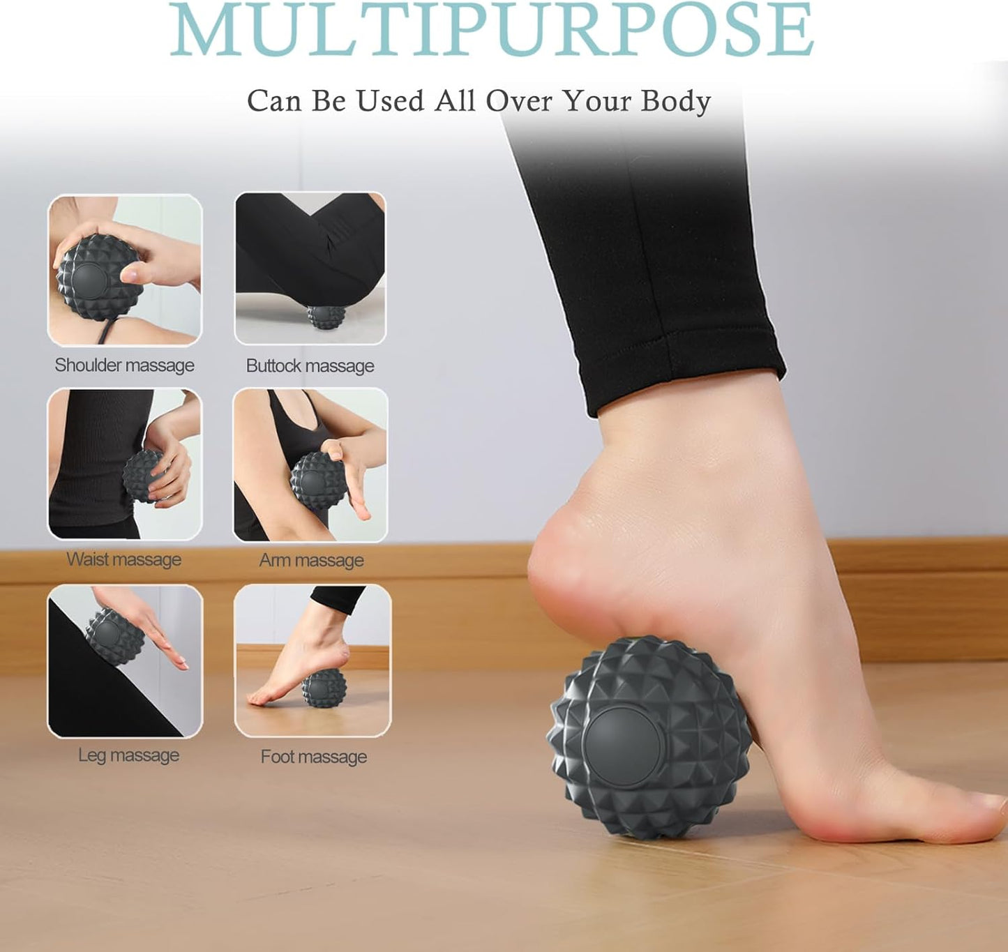 JIEJUNJI Massage Balls Set for Deep Tissue Muscle Relief, Trigger Point & Myofascial Release, Full Body Use for Back, Neck, Shoulder, Foot & Hip (Peanut Ball Set)