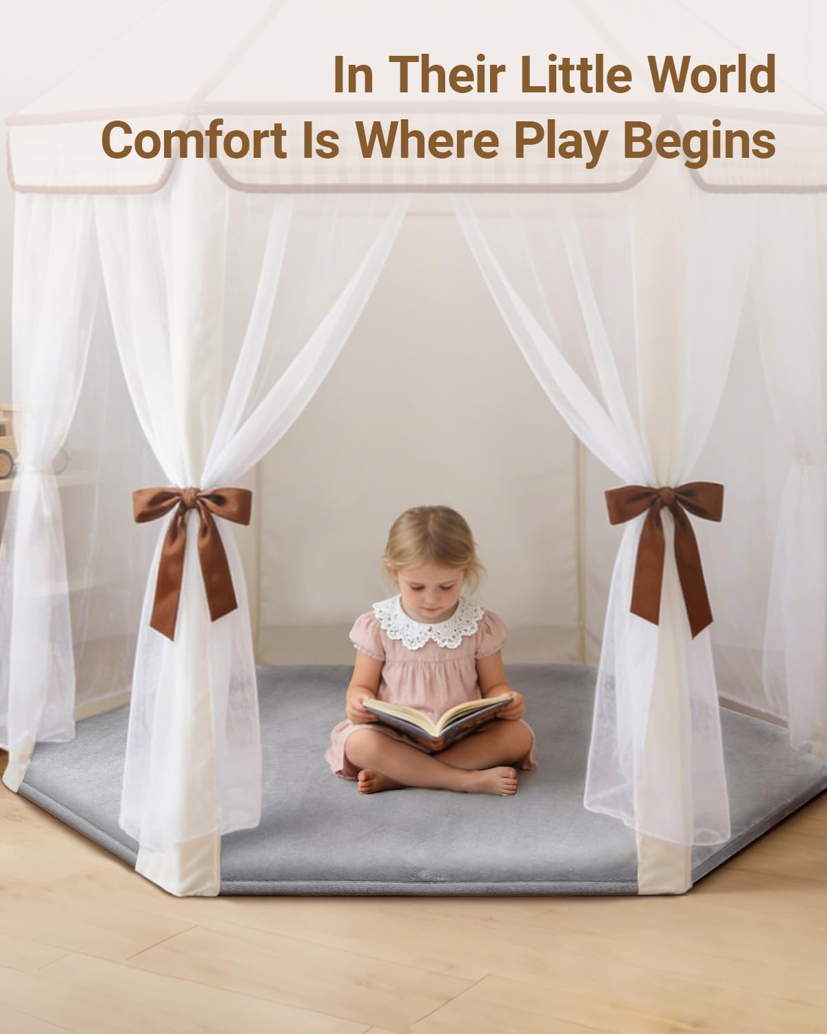 Large Thick Baby Play Mat for Floor,Padded Foam 59x79 Playpen Mat,Soft Support&Plush Feel Nursery Kids Rug,Non Slip for Toddler,Infants,Kids Playroom,Yoga,Baby Crawling,Tummy Time (Light Grey)