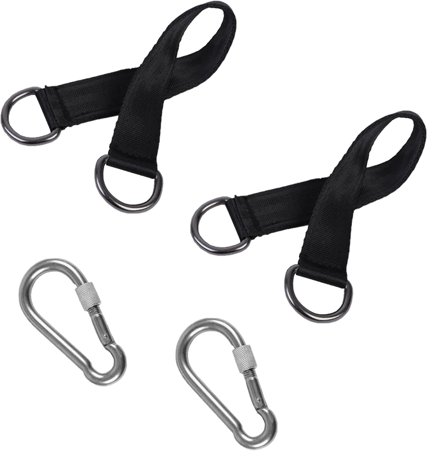 Short Straps Tree Swing Strap Hanging Kit,Hammock Straps 2 Pcs 9.84inches with 2 Pcs Heavy Duty Hook Clasps for Swing Hammocks Yoga Seat Sandbags Gym Equipment Pulley System