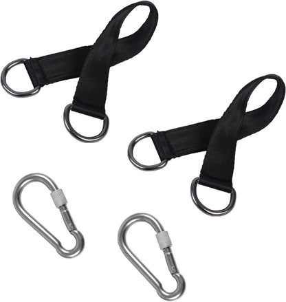 Short Straps Tree Swing Strap Hanging Kit,Hammock Straps 2 Pcs 9.84inches with 2 Pcs Heavy Duty Hook Clasps for Swing Hammocks Yoga Seat Sandbags Gym Equipment Pulley System