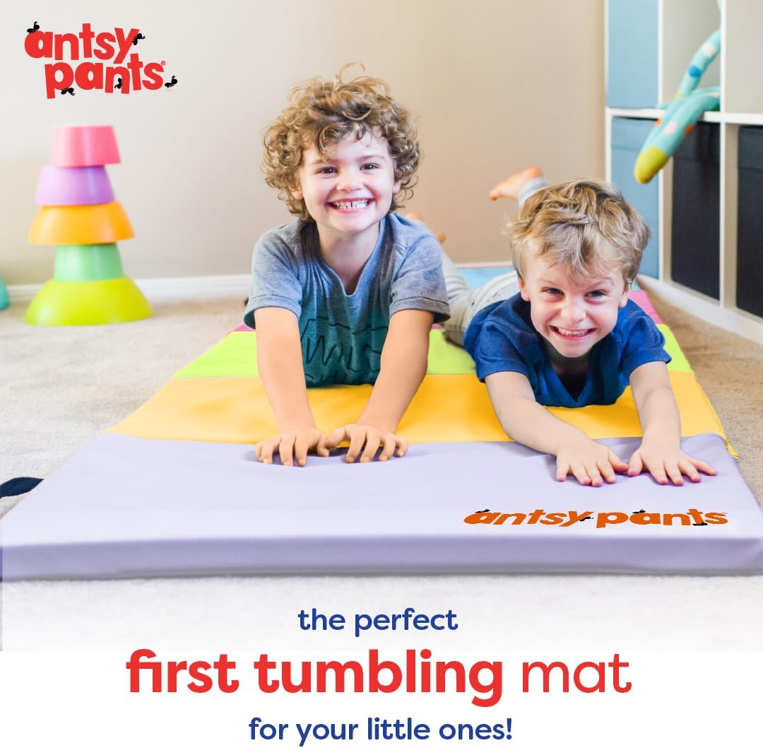 Antsy Pants Tumbling Mat for Kids – Gymnastics Mat, Easy to Clean, Sturdy, Foldable Tumbling Mats, Padded, Lightweight, Portable, Gymnastics Equipment for Active Play