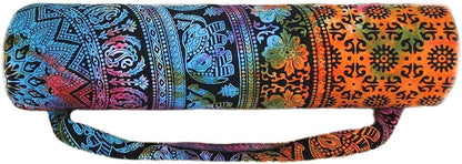 INDIAN CRAFT CASTLE ICC Yoga Mat Bag Carrier Full-Zip Exercise Yoga Mat Carry Bag for Women Men with Multi-Functional Storage Pockets and Adjustable Shoulder Strap 26X6 Inches