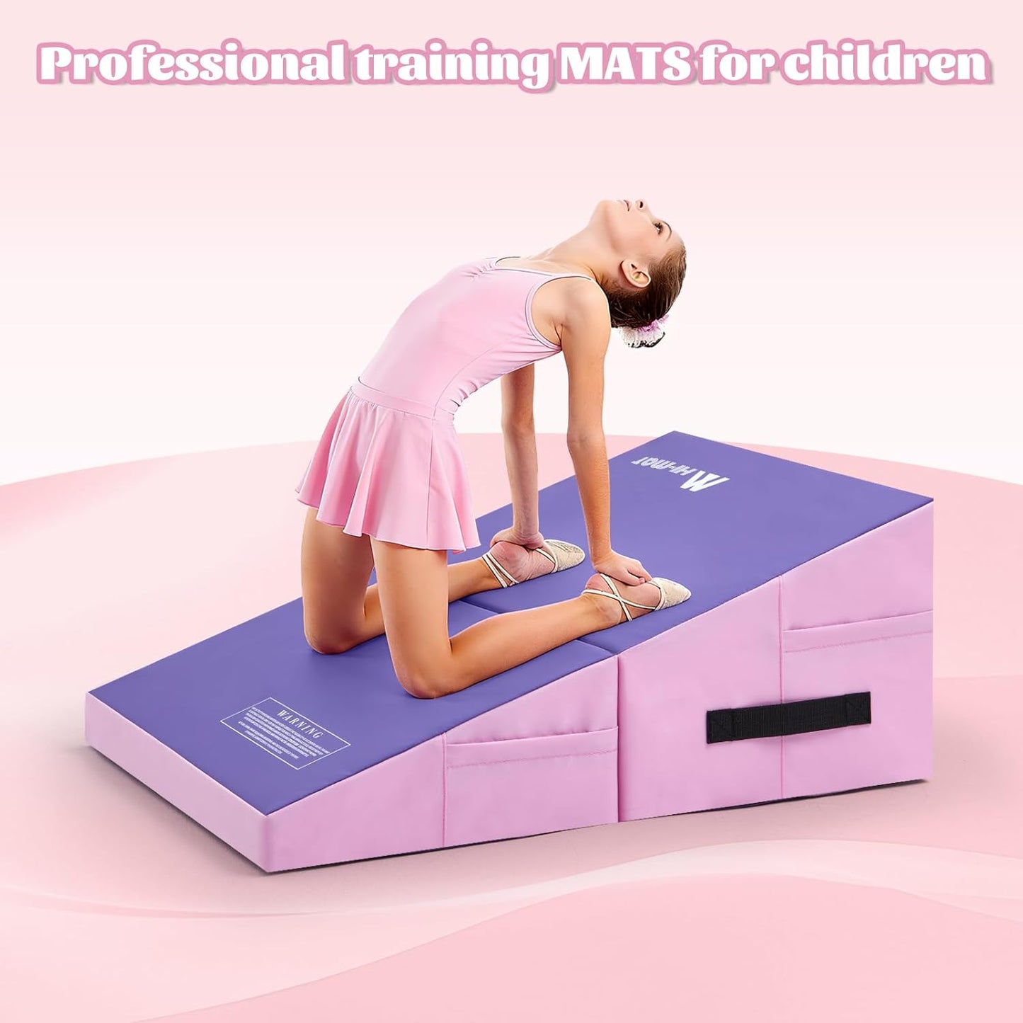 Gymnastics Cheese Mat Incline Wedge Mat, Folding Gymnastics Mat for Kids Tumbling, Indoor/Outdoor Skill Shape Training & Exercise equipment Home Gym Yoga