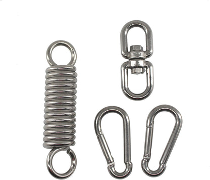 304 Stainless Steel Heavy Duty Hammock Chair Hanging Spring Swing Damping Spring Hook Loadability 550LB Suspension for Sandbag Yoga Pack of 1