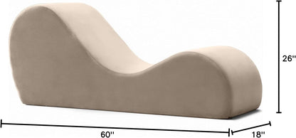 Avana Sleek Chaise Lounge for Yoga - Made in The USA - Great for Stretching, Relaxation, Exercise & More, 60D x 18W x 26H Inch, Light Grey
