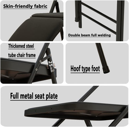 Transform Your Yoga Practice with Reinforced Folding Yoga Chair,Metal Folding Chair, Iyengar Yoga Chair, Yoga Auxiliary Chair,Black Cloth Surface