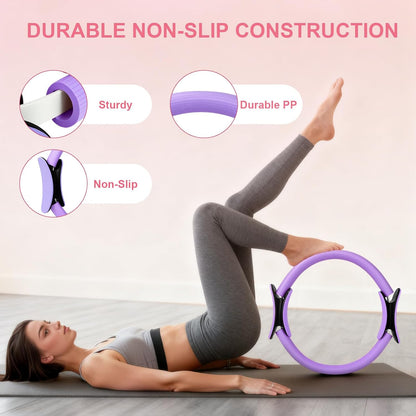 Home Pilates Kit for Women - 14 Pcs Pilates Equipment Set with Pilates Ring and Ball, 5 Resistance Bands Etc Accessories for Beginners Home Workouts - Includes Workout Guide