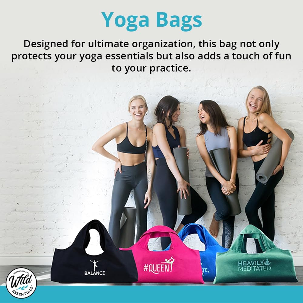 Wild Essentials Yoga Bag, Exercise, Tote, Large Carrier, Shoulder Strap, Inner Pocket, Fits Most Mats, Recycled Cotton Canvas