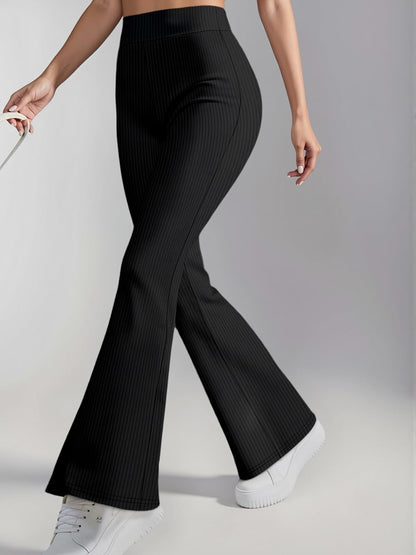 Leggings Women Clothing - Flare Yoga Pants Ribbed High Waist Stretchy Butt Lifting for Gym Casual