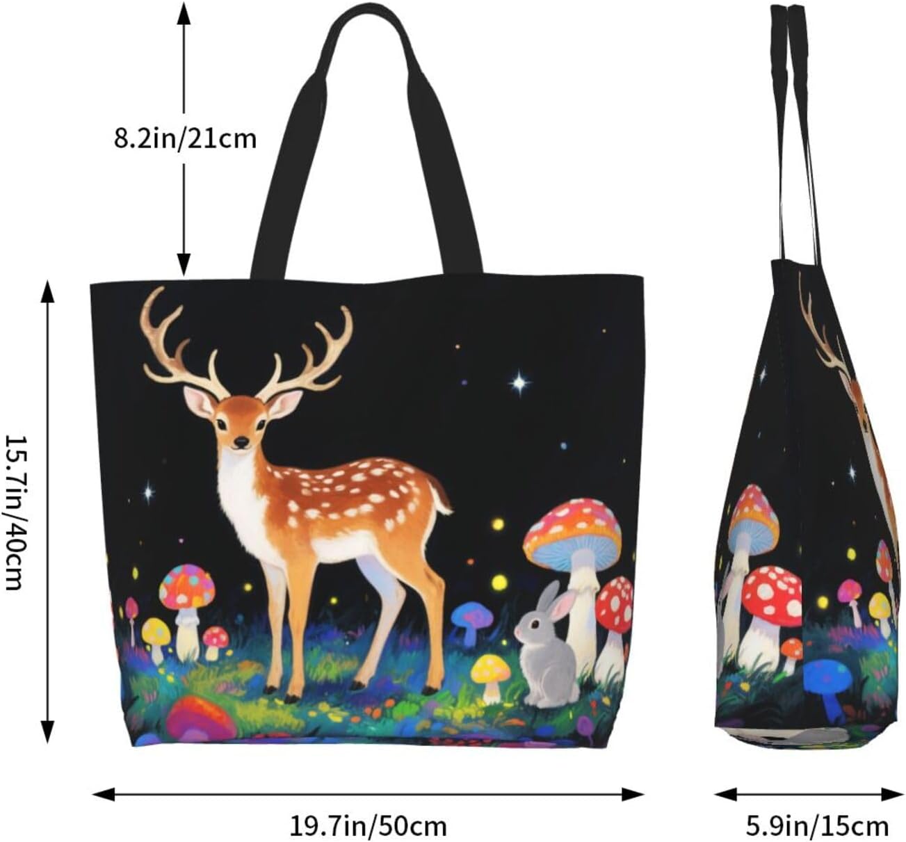 Tote Shoulder Bag Large Durable Reusable Eco-friendly Handbag Lightweight Stylish for Daily Use-19.7x15.7x5.9 Inch - Colors A