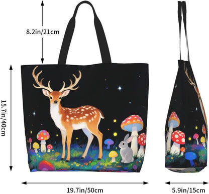 Tote Shoulder Bag Large Durable Reusable Eco-friendly Handbag Lightweight Stylish for Daily Use-19.7x15.7x5.9 Inch - Colors A