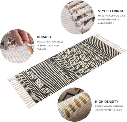 nuveti Cotton Yoga Mat - Absorbent, Grippy Tight Weave, Ashtanga & Hot Yoga Rug, Helps with Slippery Hands & Feet