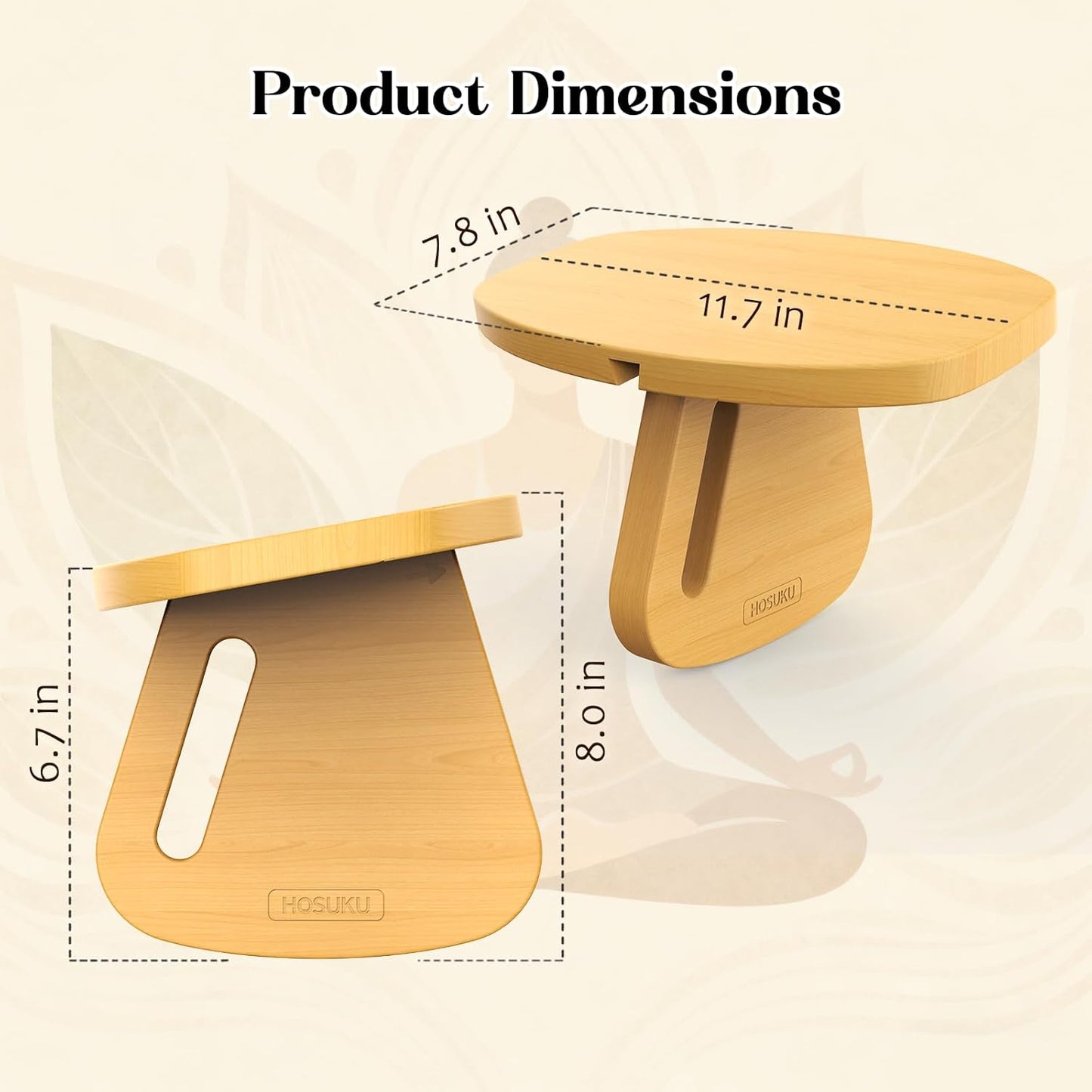Meditation Bench (Seiza Bench) – Pine Wood Kneeling Prayer Seat, Portable Yoga & Meditation Stool