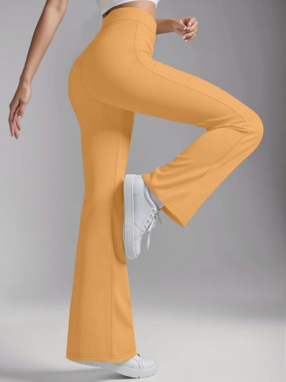 Leggings Women Clothing - Flare Yoga Pants Ribbed High Waist Stretchy Butt Lifting for Gym Casual