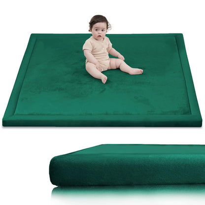 Baby Play Mat for Floor,1.3" Thick Memory Foam Tummy Time Mat,Soft Coral Velvet Nursery Rug,Large Non Slip for Crawling,Toddlers,Infants,Kids,Yoga & Tatami Style for Living Room(Dark Gray)