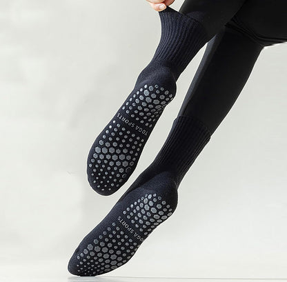 Tergy 8 Pairs Long Yoga Socks with Grip for Women Anti Skid Gripper Socks No Slip Socks for Pilates, Barre, Dance,Yoga