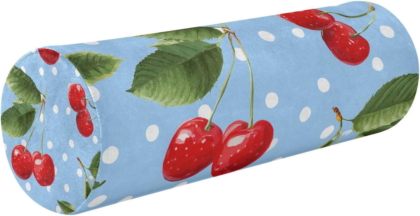 c Neck Roll Pillow Bolster Round Health Memory Foam Long Cervical Cylinder Pillows with Removable Washable Cover for Body Bed Legs Back Yoga - Colors A
