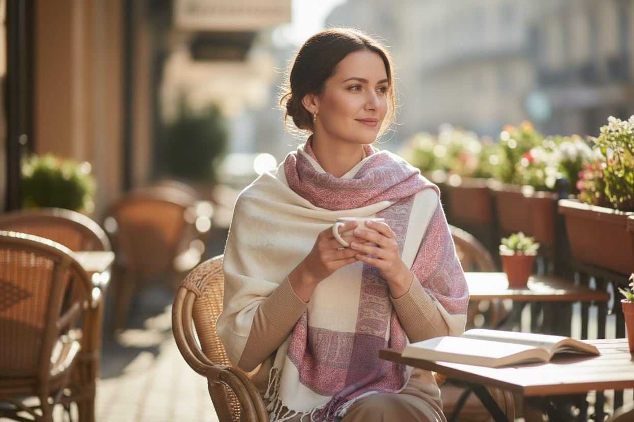 Handloom Wool Meditation Shawl, Oversized Wrap Throw, Gift for Men and Women