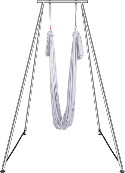 VEVOR Yoga Stand Frame, Max 441-551 lbs Load Swing Stand, Triangular Structure Aerial Rig, Aerial Silk Stands with Yoga Hammock, Standard & Height-Adjustable Version
