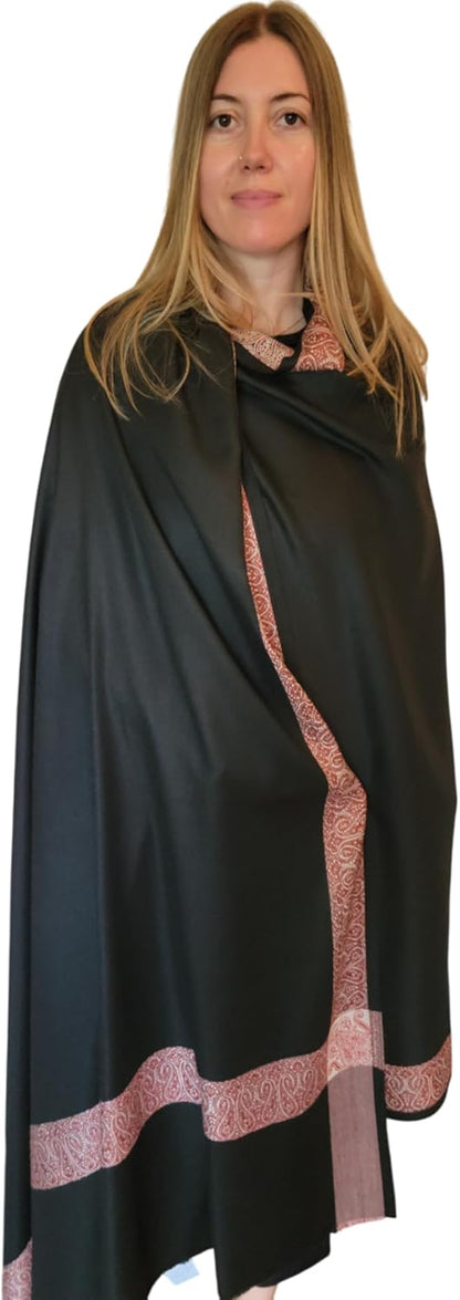 Soft Premium Wool Blend Meditation Shawl - Large Unisex Prayer Wrap, Oversize Scarf & Versatile Blanket
