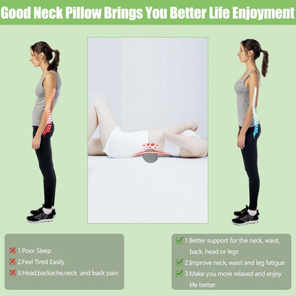 Cervical Neck Roll Pillow, Foam Round Bolster Pillow, Cylinder Pillows with Removable Washable Cover for Sleeping, Bed, Legs, Back, Yoga, Travel, Home, Office (Gray Style 1, 4inch H X 17inche L)
