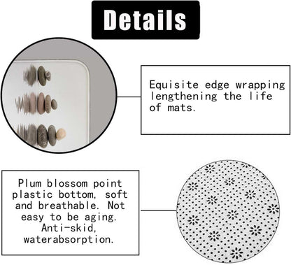 4PCS Spa Zen Shower Curtain Sets with Rugs, White Shower Curtain, Pink Floral Orchid Lotus Water Lily Stone Bamboo Water Reflection Yoga Massage Relaxing Spiritual Meditation Bathroom Decor